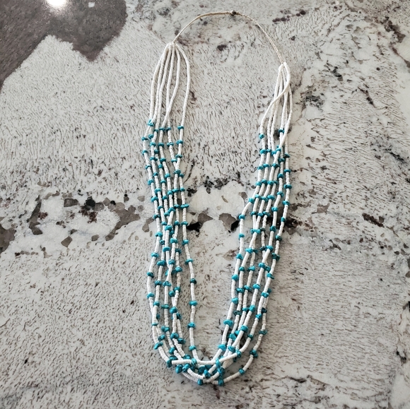 Vintage Turquoise and Heishi Multi Strand Necklace - Picture 7 of 10